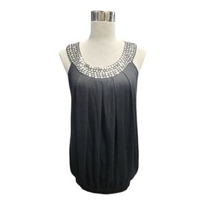 Spense Black Tank with Silver Detailing